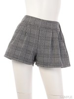 グレンチェックショートパンツ/WHT／ブラック