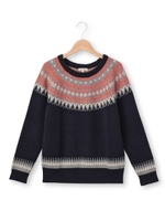 ジャガードニットプルオーバー/ネイビー(093)