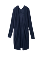 ノーボタンロング丈ニットカーディガン/カーキ(027)