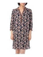 バンドカラー花柄ワンピース/グリーン(922)