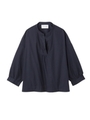 ボックスシルエット八分袖シャツ/ネイビー(093)
