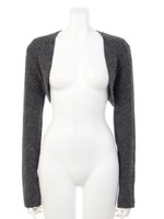 リブニットボレロ/チャコールグレー