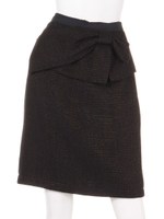 リボン付ツイードタイトスカート/ブラック