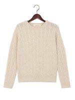 ★JC 15 アルパカ ケーブル クルーネック プルオーバー/MD.GRAY