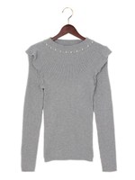 Ｈ／Ｎ袖フリル付長袖／ニット/グレー