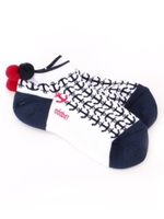 アンカー柄ポンポン付きソックス/ホワイト(901)