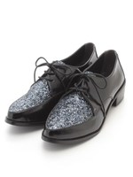 グリッターコンビレースアップシューズ/WHITE