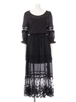 コットンレースマキシワンピース/ライトブルー