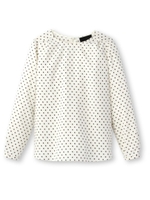 スクエアドットブラウス/ネイビー(193)