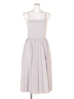 スリットスカラップレースワンピース/ブラック