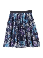 フラワープリントレーススカート/ネイビー(193)