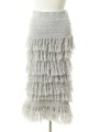 フリンジニットスカート/ベージュ