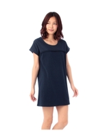 フリンジ付き裏毛チュニックワンピース/グレー(012)