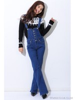 フレアデニムサロペット/BLUE