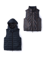 リバーシブルチェック柄ベスト/ネイビー(093)