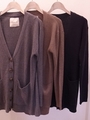 リブニットカーデ/BROWN