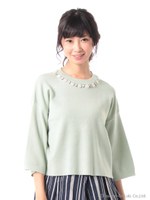 畦ビジューニットＰＯ/淡グリーン