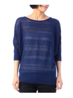 編み地切り替えドルマンニット/ホワイト(001)