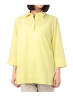 綿麻スキッパーシャツ/レモンイエロー(031)