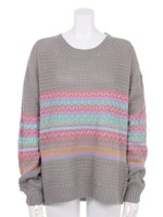 【ANAP】カラフルギザギザ柄ニットチュニック/L.GRY