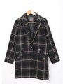 【philter】チェックチェスターコート/オフ×ブラック