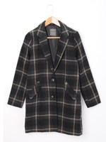 【philter】チェックチェスターコート/オフ×ブラック