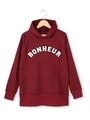 さがら刺繍ネップフードパーカー/ワインレッド(063)