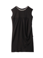 ビジューネックフレンチスリーブワンピース/ブラック(019)