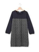 レース裏毛ワンピース/ダークグレー(013)