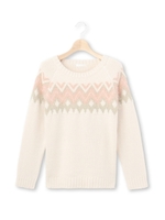 異素材ジャガードPOプルオーバニット/サックス(890)