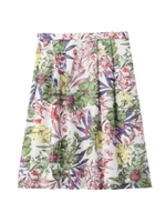 [S]ボタニカルプリントスカート/オリーブグリーン(126)