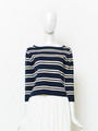 【BONICA dot GARDEN】ボーダーニットPO/ネイビ-