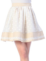 【LIZLISA】リボンレーススカート/ホワイト