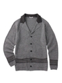 スラブコットンテーラードカラーカーディガン/グレー(012)