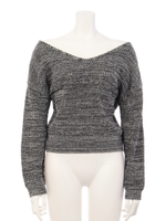 バックデザインニットTOPS/ブルー