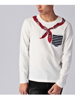 バンダナトロンプロイユ長袖Tシャツ/オフホワイト(103)