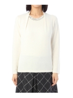 ビジューネックデザインプルオーバー/ピンク(072)