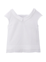 ビッグカラージャカード織りブラウス/アイボリー(004)