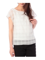 ブークレシアーチェックブラウス/ホワイト(501)