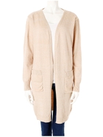 リブニットアンゴラロングカーディガン/ベージュ