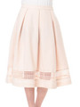 レース切り替えタックフレアースカート/Light Pink