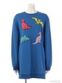 FUNNY DINOSAUR SWEAT TOPS/BLUE