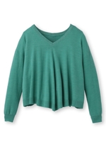 [L]ラメ衿ドロップショルダーニット/ライトグリーン (021)