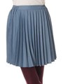 【宮崎あおいさんCM着用商品】すきな丈デニムライクプリーツスカート ミニ/Light Indigo