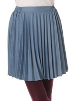 【宮崎あおいさんCM着用商品】すきな丈デニムライクプリーツスカート ミニ/Light Indigo