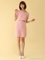 クロップドニットワンピ/ネイビー