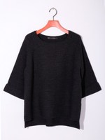 シンプルニットセーター/Black