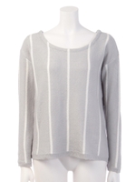 ストライプニットTOP/L/GRY