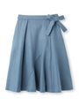 ソフトウールジョーゼットスカート/ライトブルー(091)
