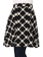 チェックフレアスカート/ブラック